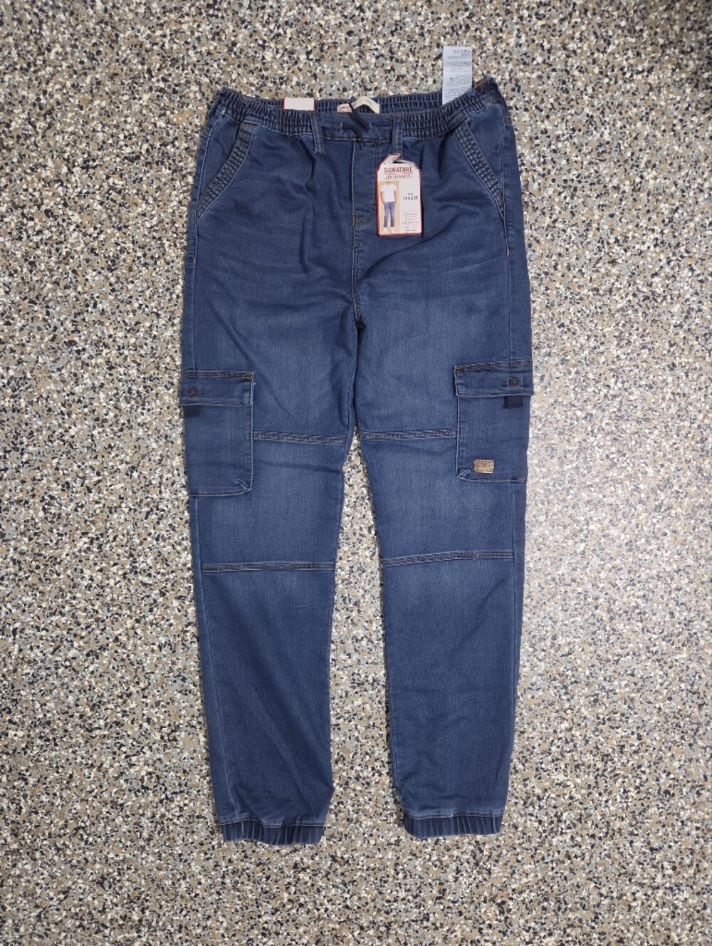 Signature by Levi Strauss Men's Navy Blue Slim Straight Utility Jeans